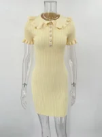 Chic Moopsi High Waist Ruffled Mini Dress for Effortless Elegance - Image 6