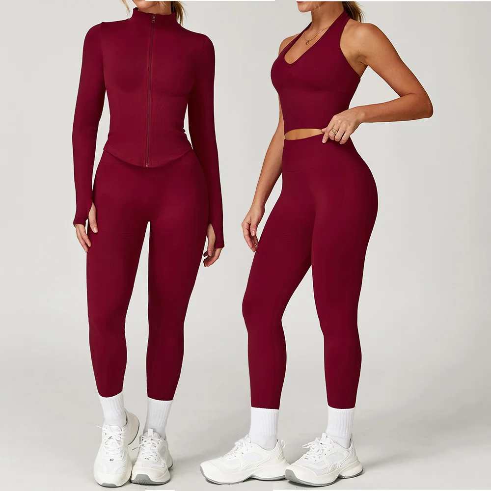 kf-Sf8482282eecc4a78b4200da86dd9d62dk Luxurious 2/3/4 PCS Seamless Yoga Set for Women Fitness
