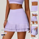 Chic High-Waist Pleated Skirt with Pockets for Active Women