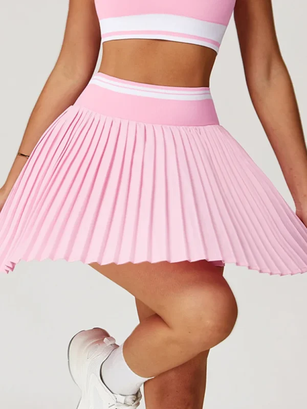 Chic High-Waist Pleated Skirt for Active Women’s Fitness