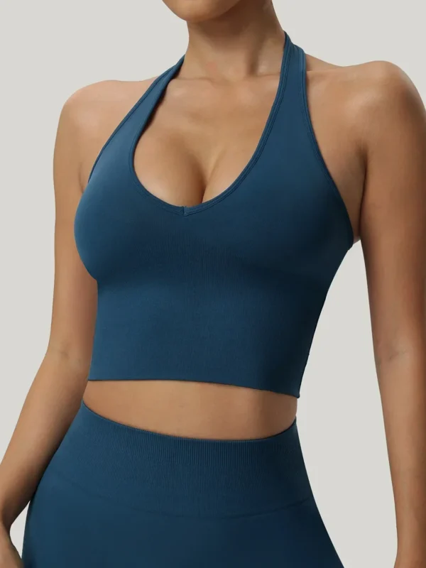 V Neck Women’s Yoga Bra - Seamless Quick-Dry Fitness Top