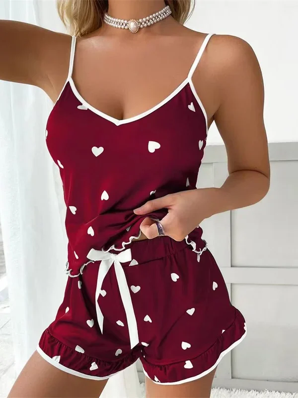 Luxe Spaghetti Strap Summer PJ Set - Breathable Comfort Sleepwear