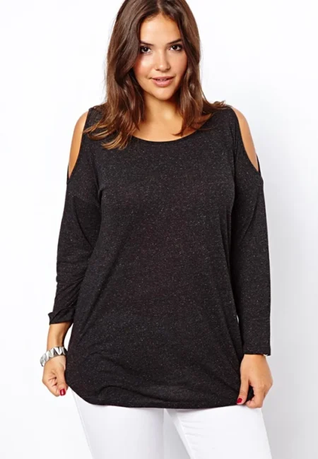 Elegant Off-Shoulder Rayon Blouse - Curve Flattering 4 XL-8 XL