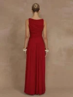 Sophisticated A-line Maxi Dress for Summer Night Elegance - Image 2