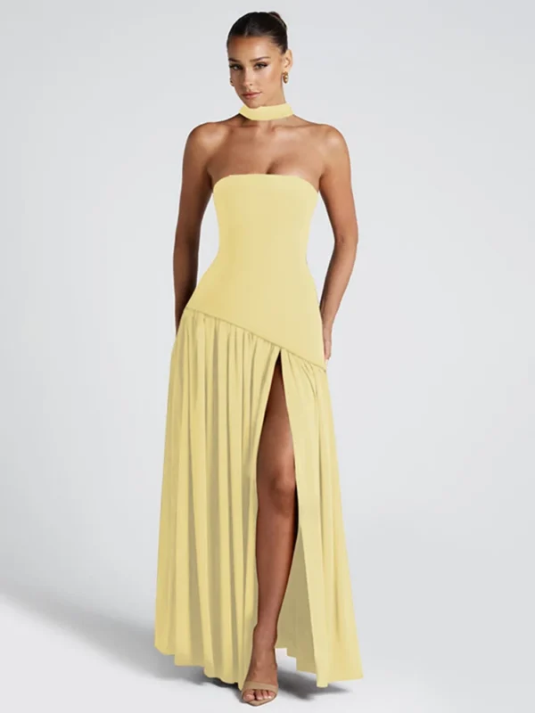 Backless Ribbon Maxi Dress: Elegant A-Line Summer Style
