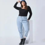 Chic Plus Size Square Neck Blouse for Autumn Elegance - Image 3