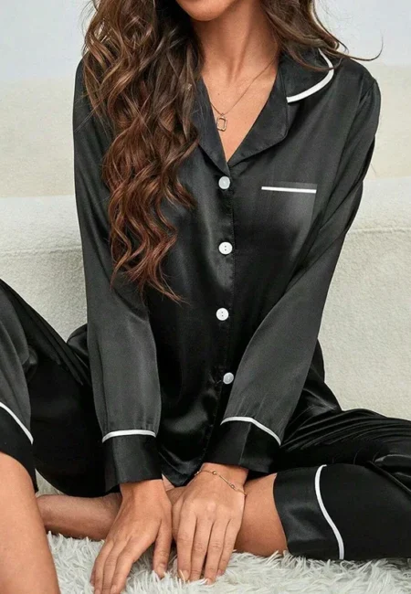 Plus Size Luxurious Silk Pajamas for All Seasons Comfort