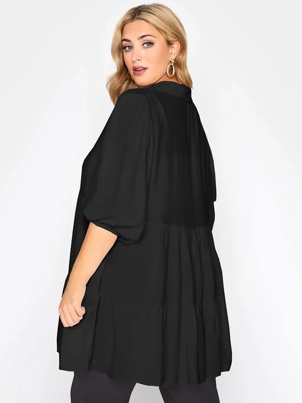 Elegant Plus Size Button Down Tunic Top for All Seasons