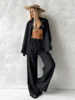 Chic Women's Cotton-Linen Two-Piece Set for Effortless Style - Image 5