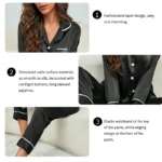 Plus Size Luxurious Silk Pajamas for All Seasons Comfort - Image 5