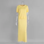 Chic Two-Piece Knitted Dress Set for Effortless Summer Style - Image 5