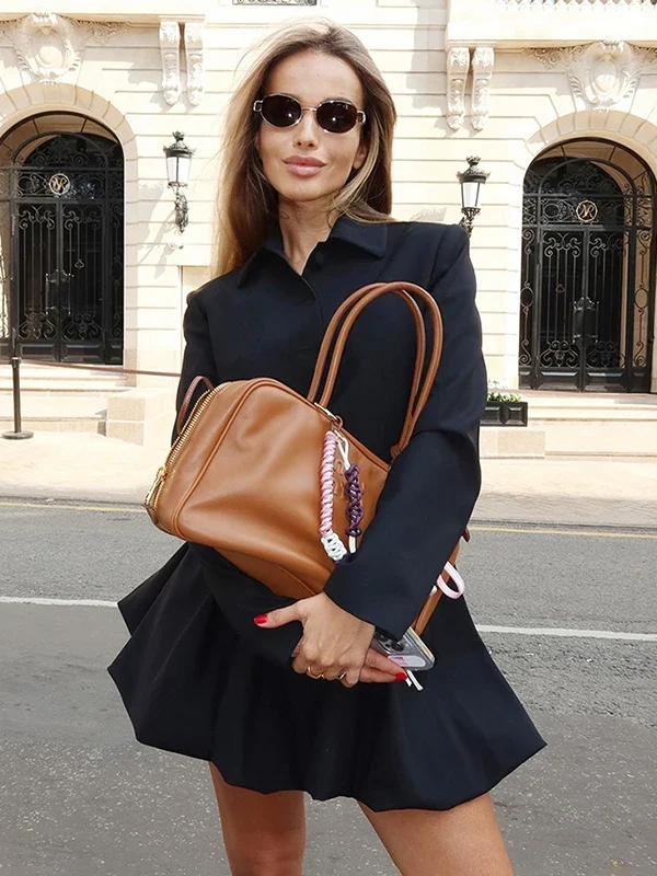 Elegant A-Line Mini Skirt & Cardigan Set for Autumn Chic