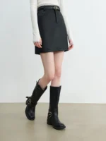 Chic Autumn Vegan Two-Piece Set: Skirt & Jacket Ensemble - Image 4