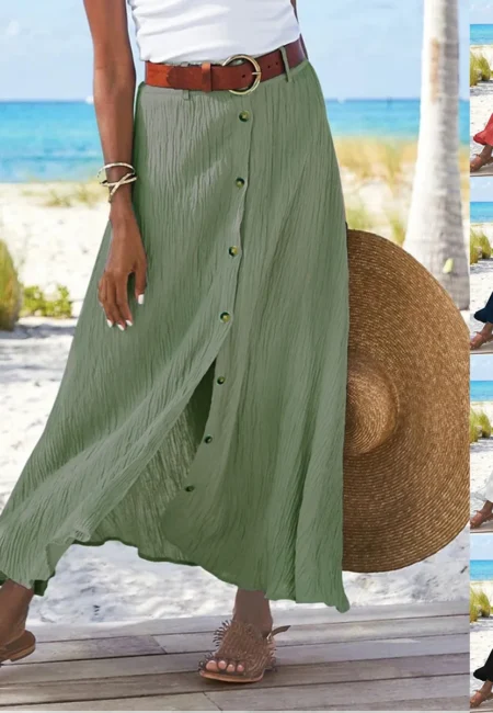 Floral Print A-Line Midi Skirt for Effortless Summer Style