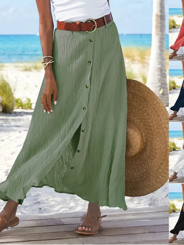 Floral Print A-Line Midi Skirt for Effortless Summer Style