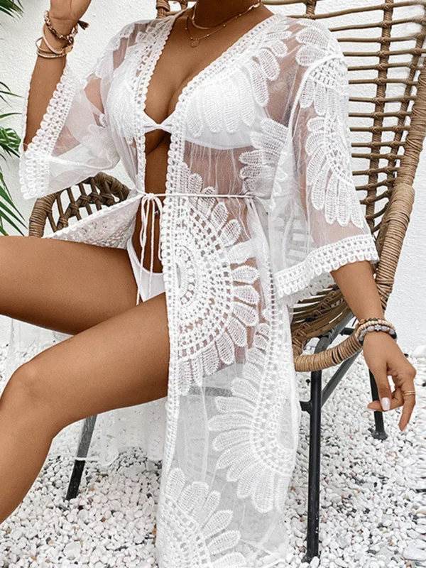 Floral Lace Bikini Cover-Up: Chic Summer Elegance for Women