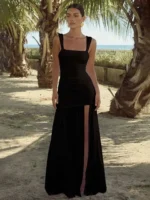 Sophisticated Backless A-line Maxi Dress for Summer Elegance - Image 4
