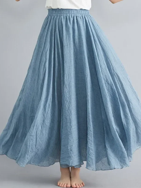Elegant Cotton Linen Maxi Skirt for Effortless Summer Style