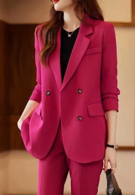 Luxurious Acetate Women's Suit Set - Korean Style Elegance