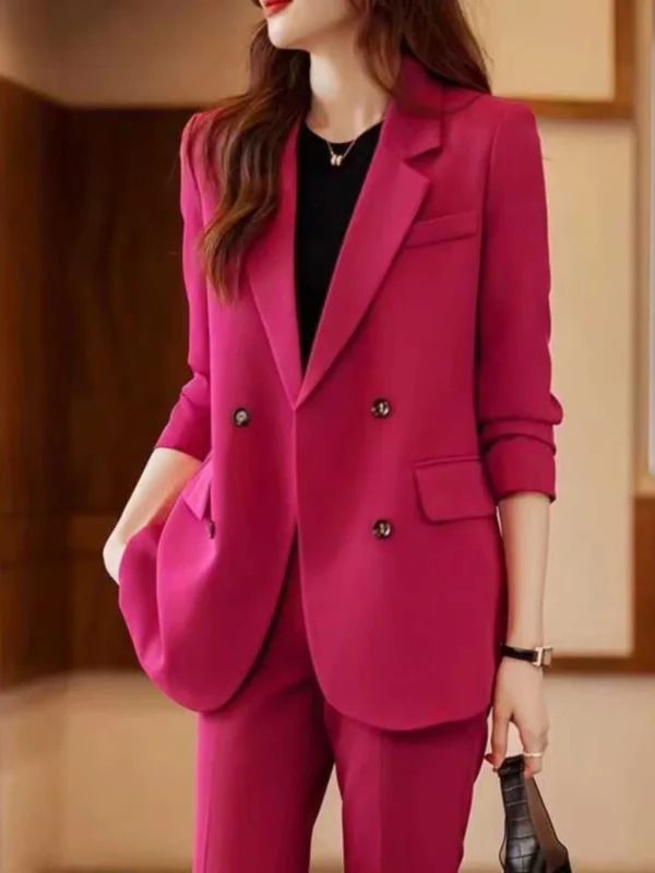 Luxurious Acetate Women'S Suit Set - Korean Style Elegance 3 Luxurious Acetate Women'S Suit Set - Korean Style Elegance