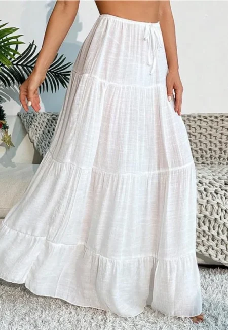 Luxe A-Line Beach Cover Up Maxi Skirt - Sun Protection Style