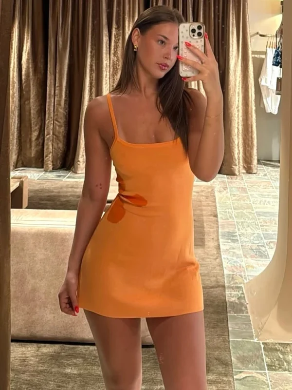 Vibrant Backless Spaghetti Strap Mini Dress for Effortless Style