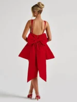 Elegant Backless Bow Mini Dress for Summer Parties - Image 5