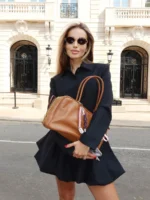 Elegant A-Line Skirt Set with Collar for Modern Office Style - Image 3