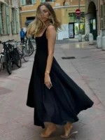 Elegant Square Collar Maxi Dress for Effortless Summer Style - Image 4