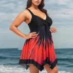 Plus Size Gradient Strappy Tankini Set for Effortless Summer Style - Image 5