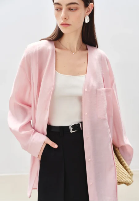 Luxurious V-Neck Summer Blouse for Effortless Elegance