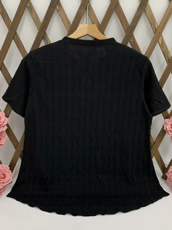 Chic Plus Size V-Neck Button Tee for Effortless Style