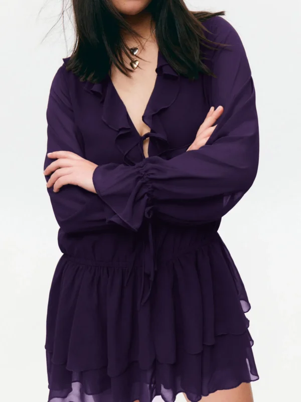 Effortless Elegance: Women's V-Neck Oversized Mini Dress