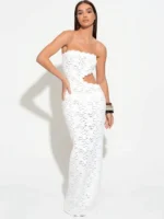 Elegant Off-Shoulder Backless Maxi Dress for Stunning Nights - Image 3