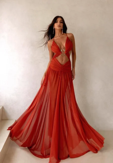 Sophisticated Wire-Free Chiffon Bikini & A-Line Skirt Set