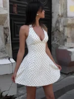 Chic Polka Dot Mini Dress for Effortless Elegance & Allure - Image 4