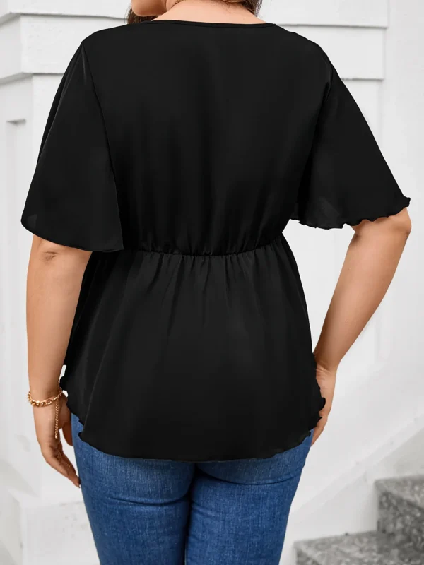 Chic Plus Size Ruffle Front Shirt for Effortless Summer Style