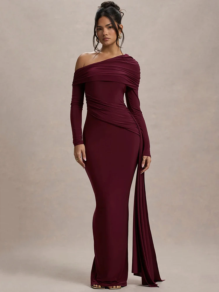 kf-Sb1a878b73cd74c95b8543d15cabfc159k Stunning Backless Maxi Gown with Diagonal Collar Design