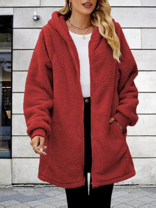 Trendy Plus Size Lamb Fur Hooded Jacket For Ultimate Warmth 3 Trendy Plus Size Lamb Fur Hooded Jacket For Ultimate Warmth