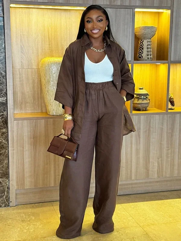 Chic Cotton Linen Set for Women - Effortless Style & Comfort