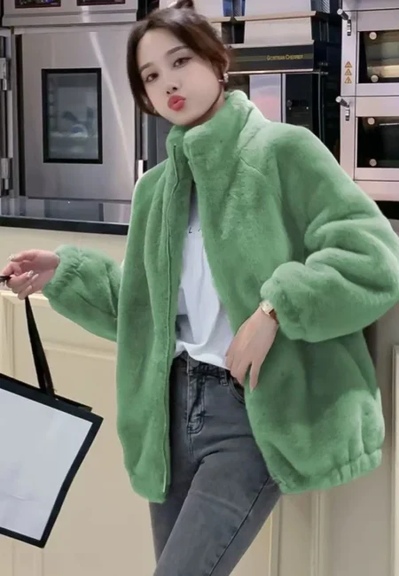 Luxurious Zippered Stand Collar Cardigan - Cozy Winter Warmth