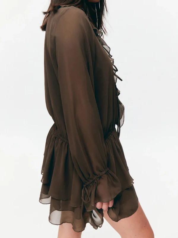 Effortless Elegance: Women's V-Neck Oversized Mini Dress