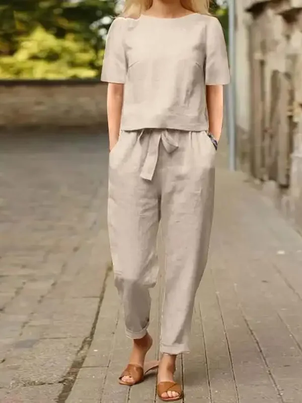 Chic Women's Cotton Linen Suit for Effortless Summer Style