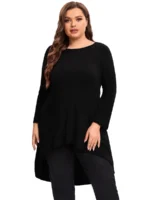 Chic Plus Size Long Sleeve Blouse for Effortless Elegance - Image 3