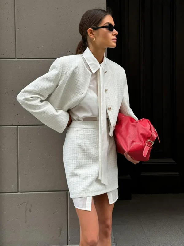 Chic 2-Piece Jacket & Skirt Set for Effortless Elegance