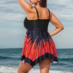 Plus Size Gradient Strappy Tankini Set for Effortless Summer Style - Image 6
