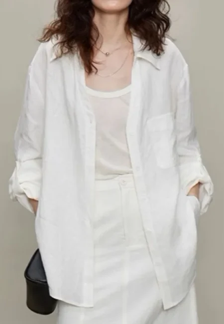 Effortless White Linen Shirt for Stylish Summer Days