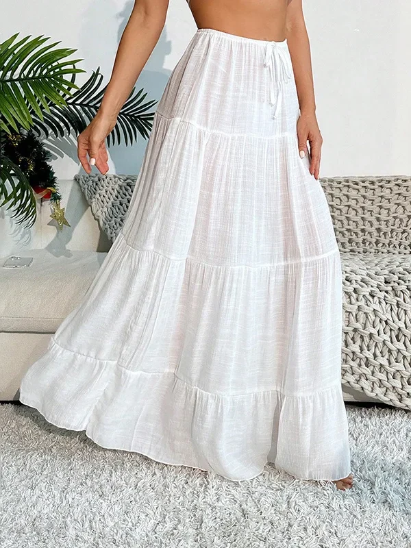 Elegant Ivory Beach Skirt for Effortless Summer Style