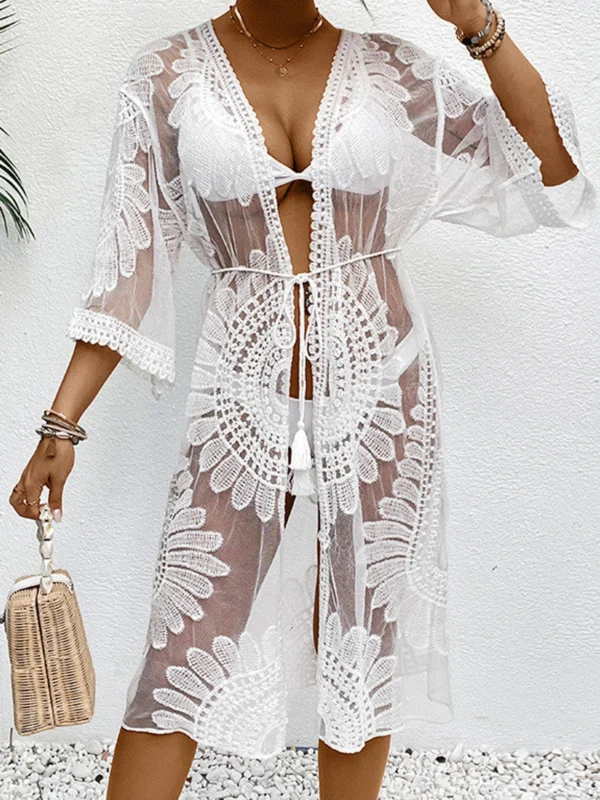 Floral Lace Bikini Cover-Up: Chic Summer Elegance for Women