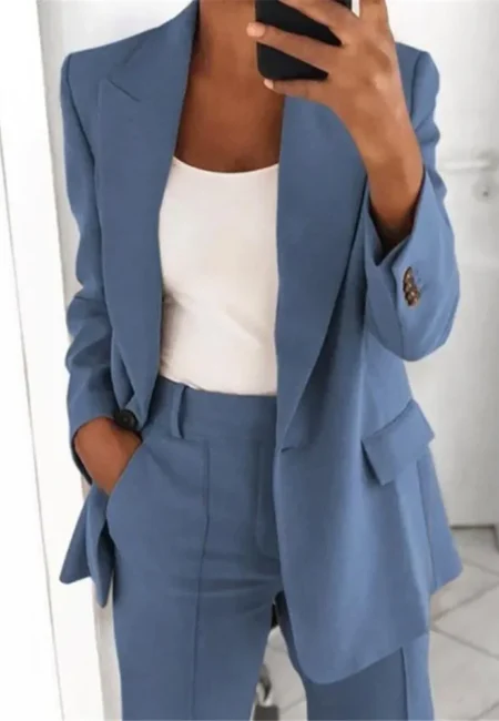 Professional Curve Blazer - Versatile Single Button Office Wear